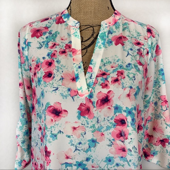 Decree Floral Tunic Top Size Small - Picture 2 of 6